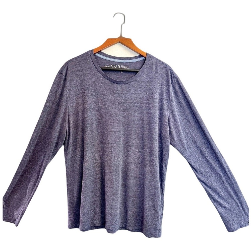 Gap 1969 Mens‎ Pullover Large Blue Henley Excellent!